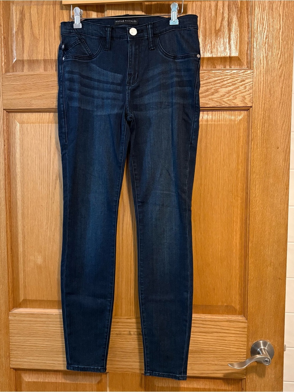 Rock & Republic KASHMIERE Jeans Womens 8 M Blue Mid Rise Straight Stretch Denim